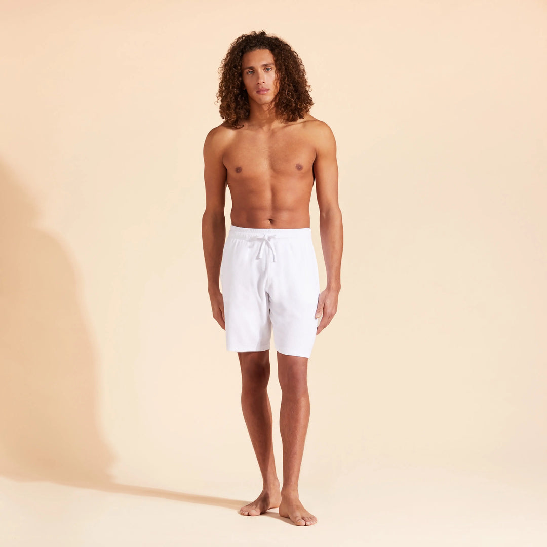 BERMUDA BOLIDE EN EPONGE UNI BLANC - BeachLife Concept