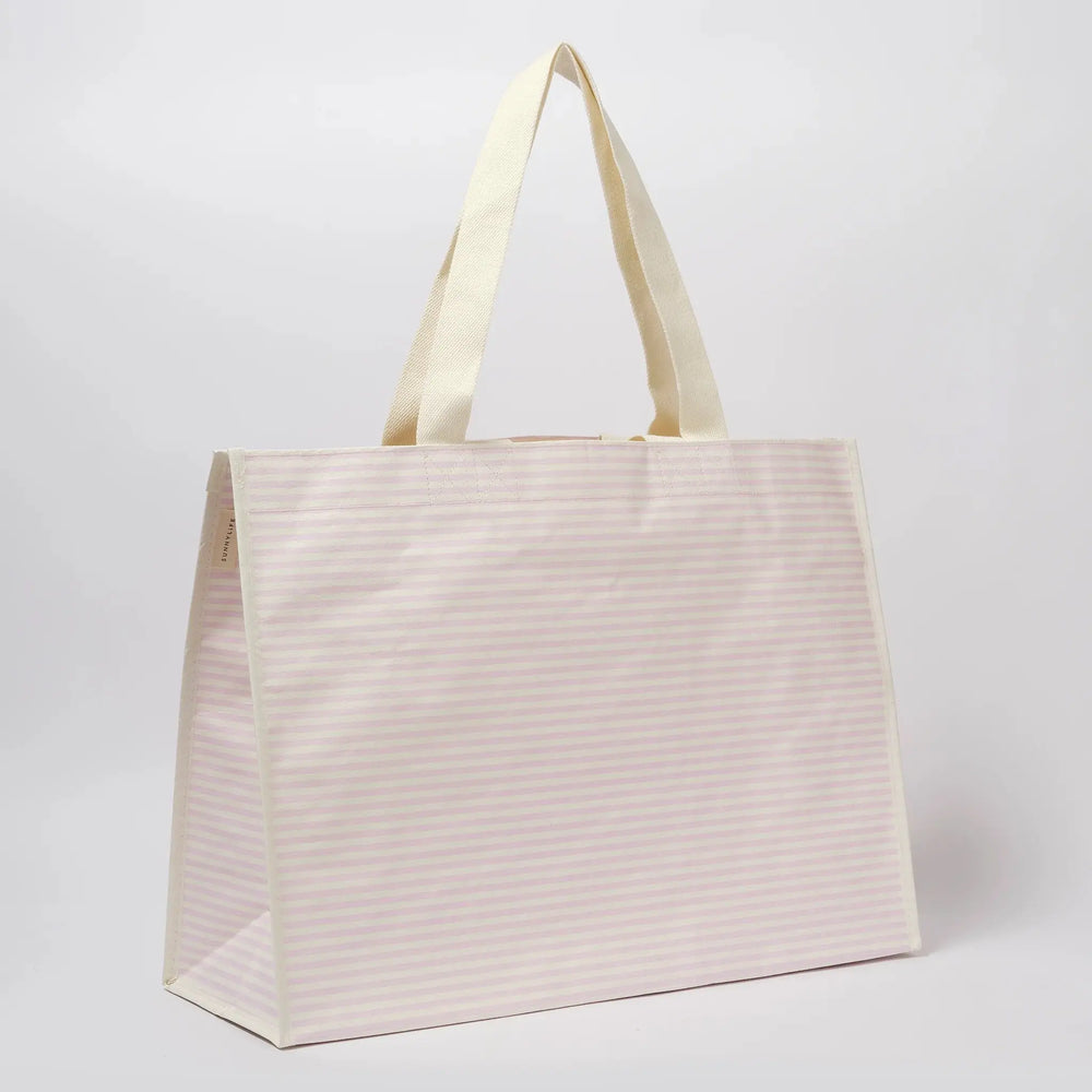 CARRYALL BEACH BAG - LAZY DAYS PINK STRIPE - BeachLife Concept