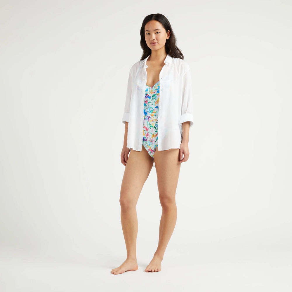 CHEMISE CARACAL LEGERE EN VOILE DE COTON UNISEXE BLANC - BeachLife Concept