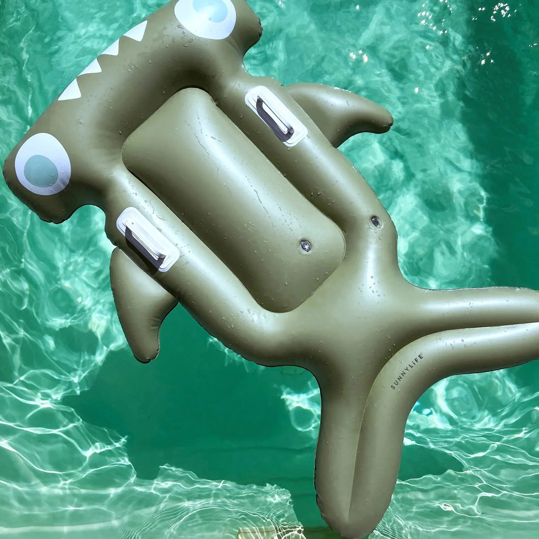 KIDS LIE-ON FLOAT SALTY THE SHARK KHAKI - BeachLife Concept