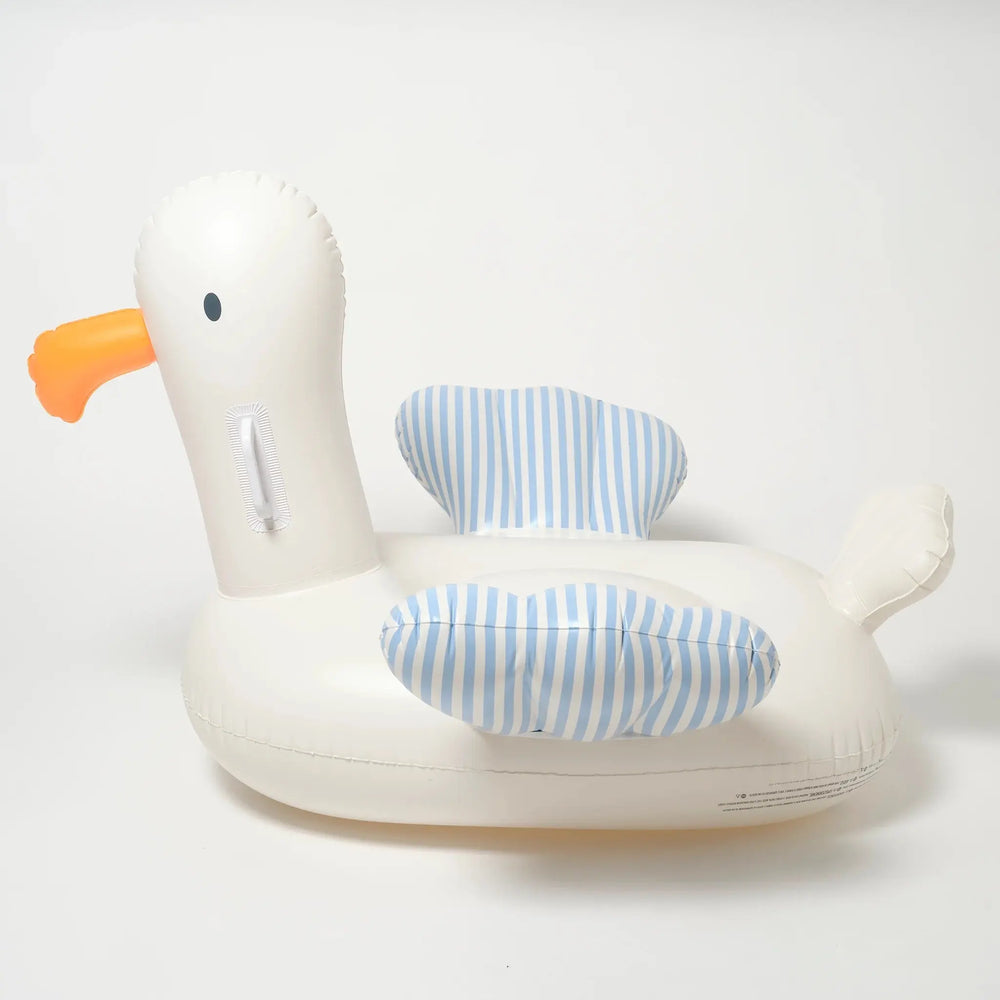 KIDS RIDE-ON FLOAT SAMMY THE SEAGULL BLUE STRIPE - BeachLife Concept