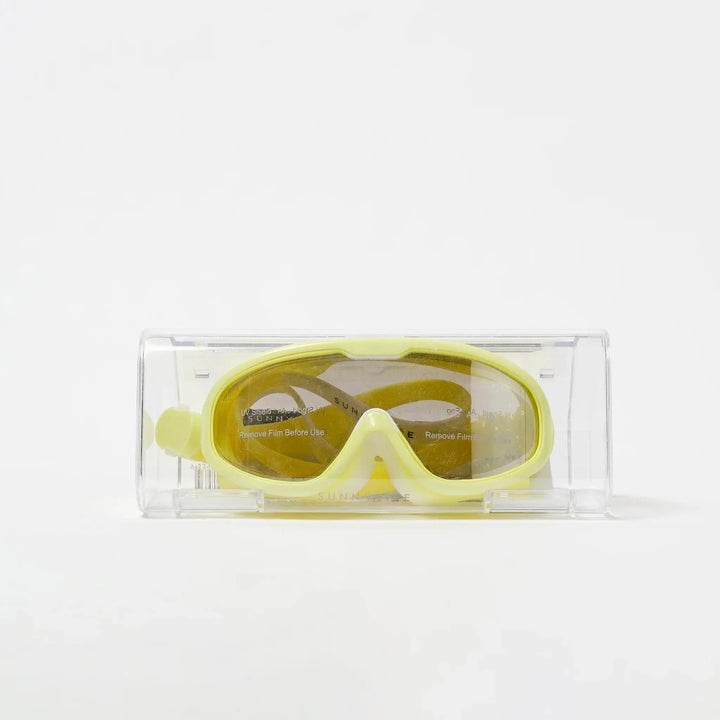 KIDS SWIM MASK SALTY THE SHARK NEON YELLOW - BeachLife Concept
