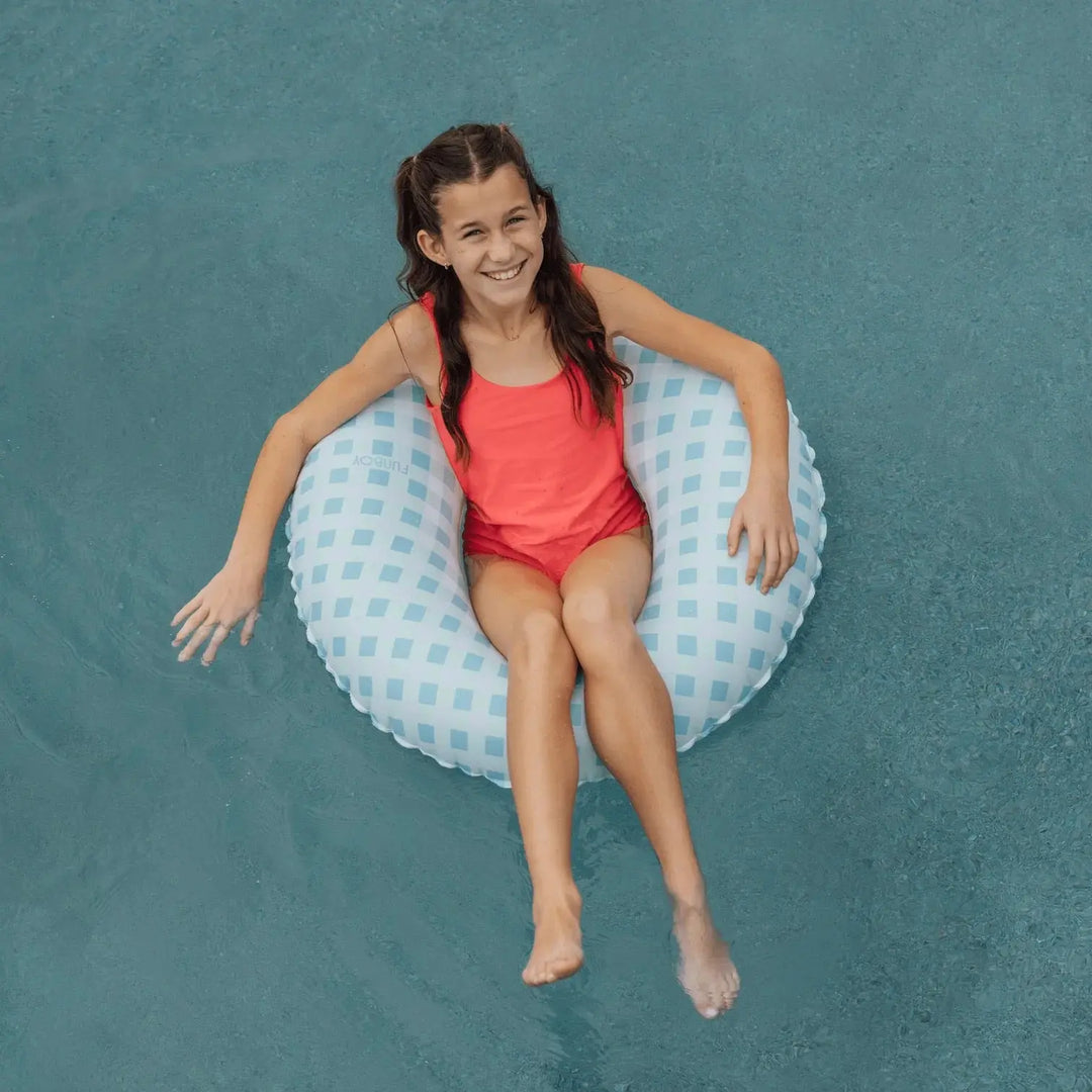KIDS TUBE FLOAT BLUE GINGHAM - BeachLife Concept