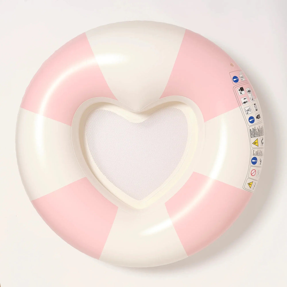 LUXE TUBE POOL RING STOLE MY HEART PINK STRIPE - BeachLife Concept