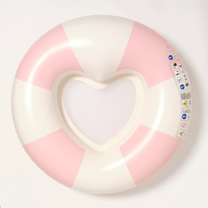 LUXE TUBE POOL RING STOLE MY HEART PINK STRIPE - BeachLife Concept