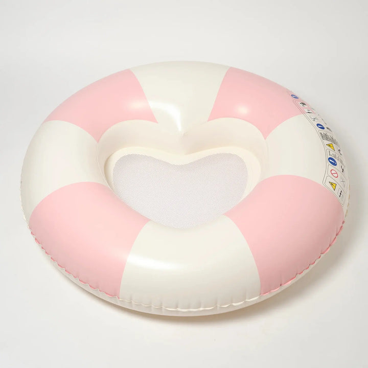 LUXE TUBE POOL RING STOLE MY HEART PINK STRIPE - BeachLife Concept