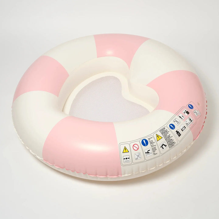 LUXE TUBE POOL RING STOLE MY HEART PINK STRIPE - BeachLife Concept