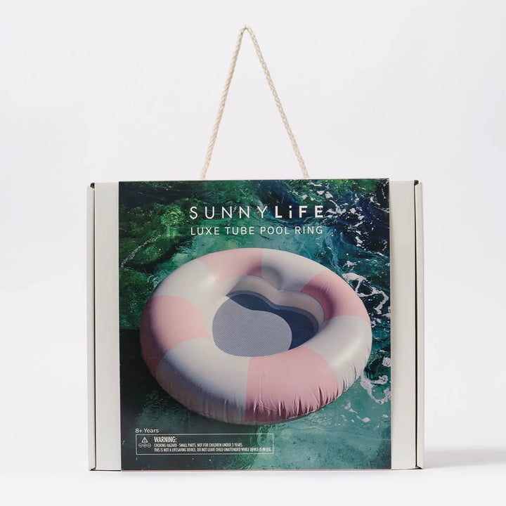 LUXE TUBE POOL RING STOLE MY HEART PINK STRIPE - BeachLife Concept