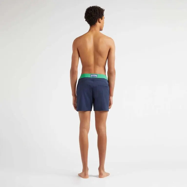 MAILLOT DE BAIN MERLE COURT STRETCH CEINTURE PLATE COLOR BLOCK JUNGLE - BeachLife Concept