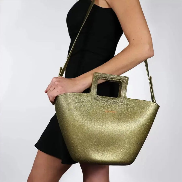 SAC A MAIN CABAS MARISCO GLITTER GOLD BeachLife Concept