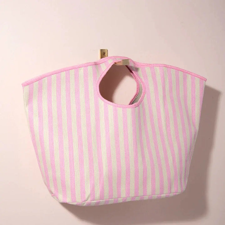 SHIRALEAH LOLITA STRIPE TOTE PINK - BeachLife Concept