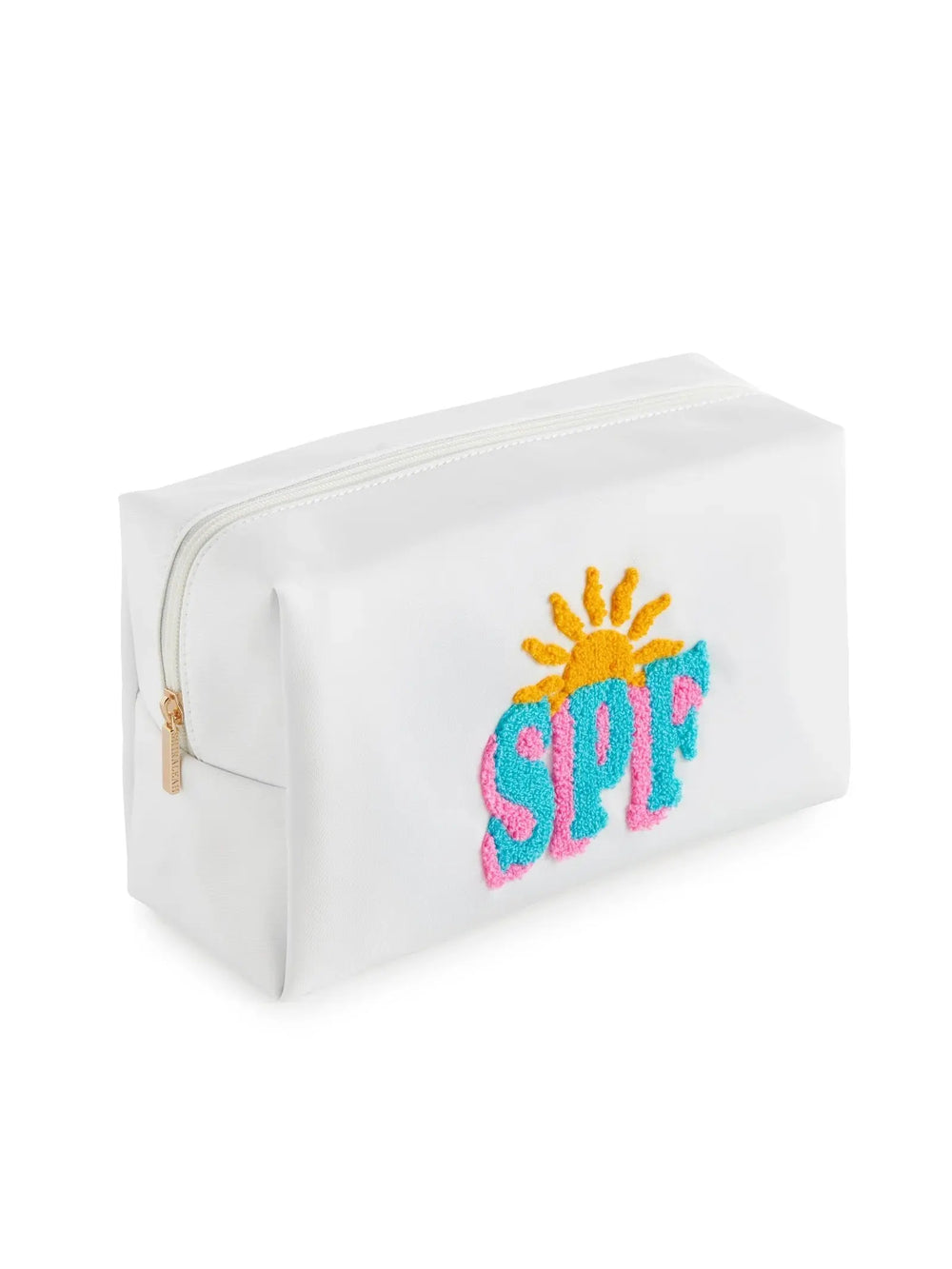 SHIRALEAH "SPF" LARGE ZIP POUCH WHITE - BeachLife Concept