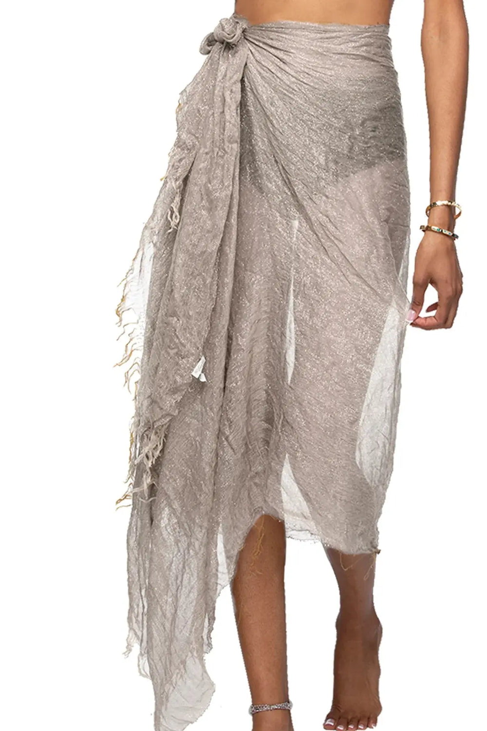 SILVER SHIMMERY SARONG WRAP BeachLife Concept