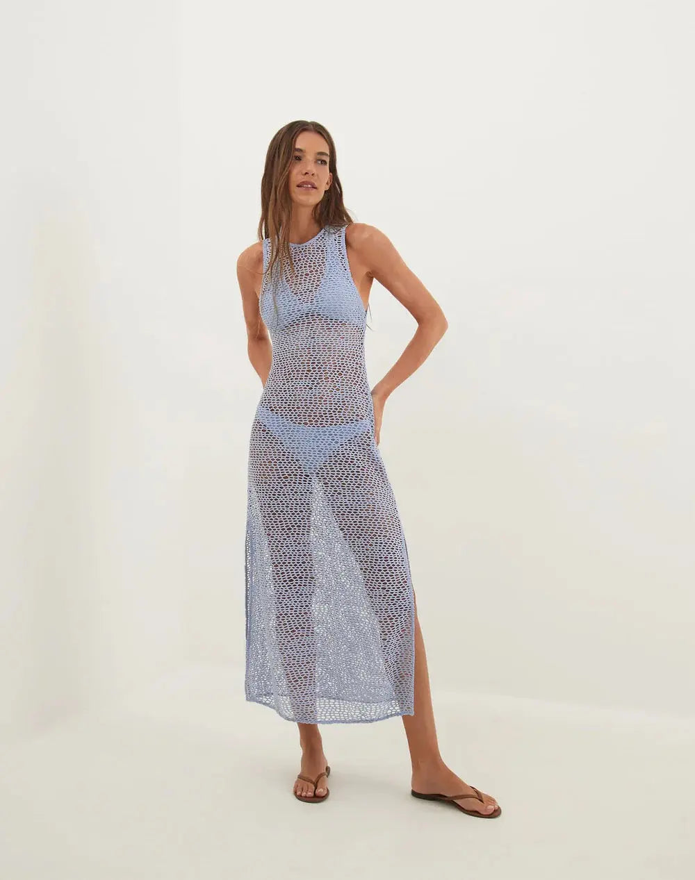 SOLID TWIST LONG COVER UP - BeachLife Concept