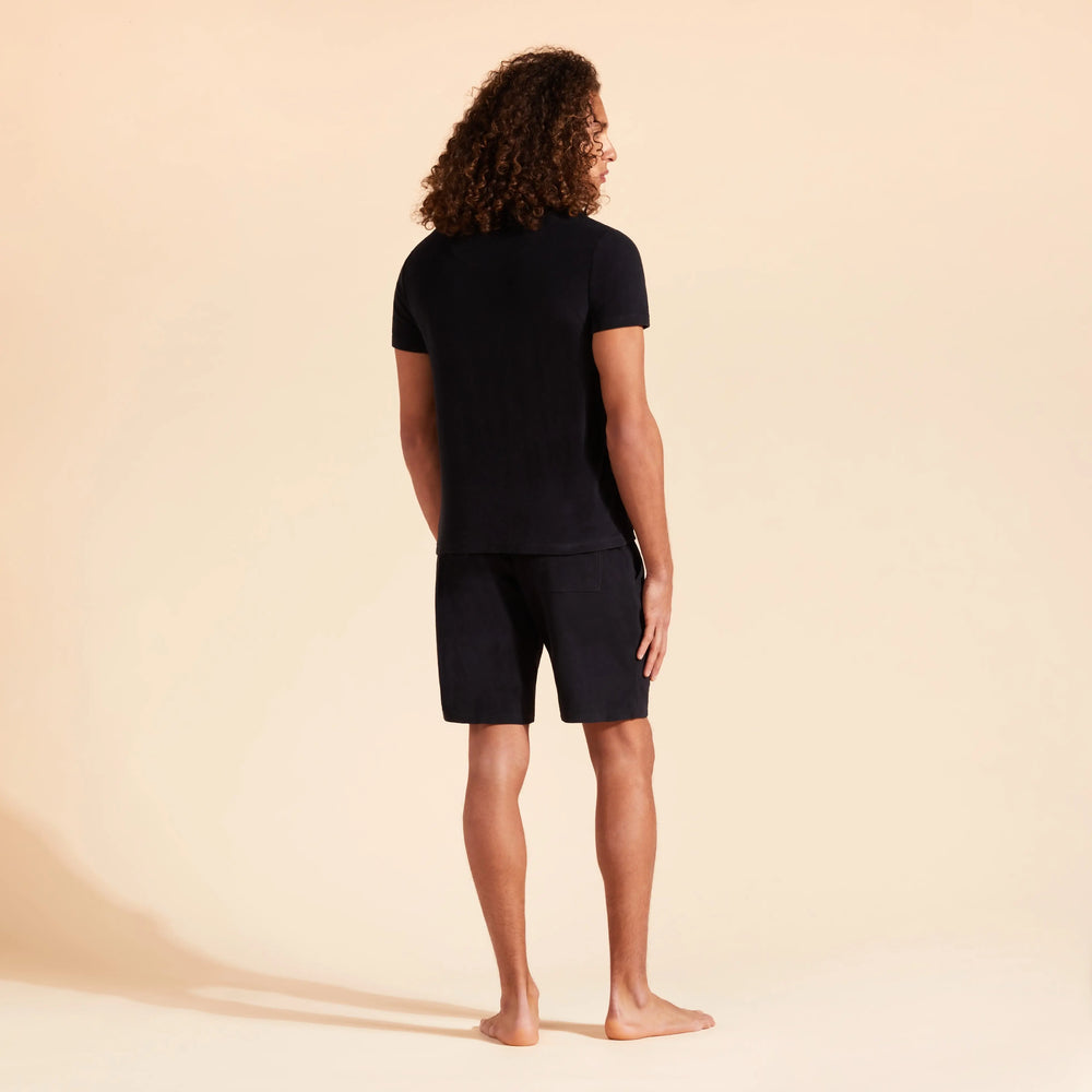 T-SHIRT TIRAMISU COL RONG EN EPONGE NOIR - BeachLife Concept