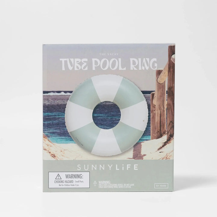 TUBE POOL RING THE VACAY SOFT OLIVE STRIPE - BeachLife Concept