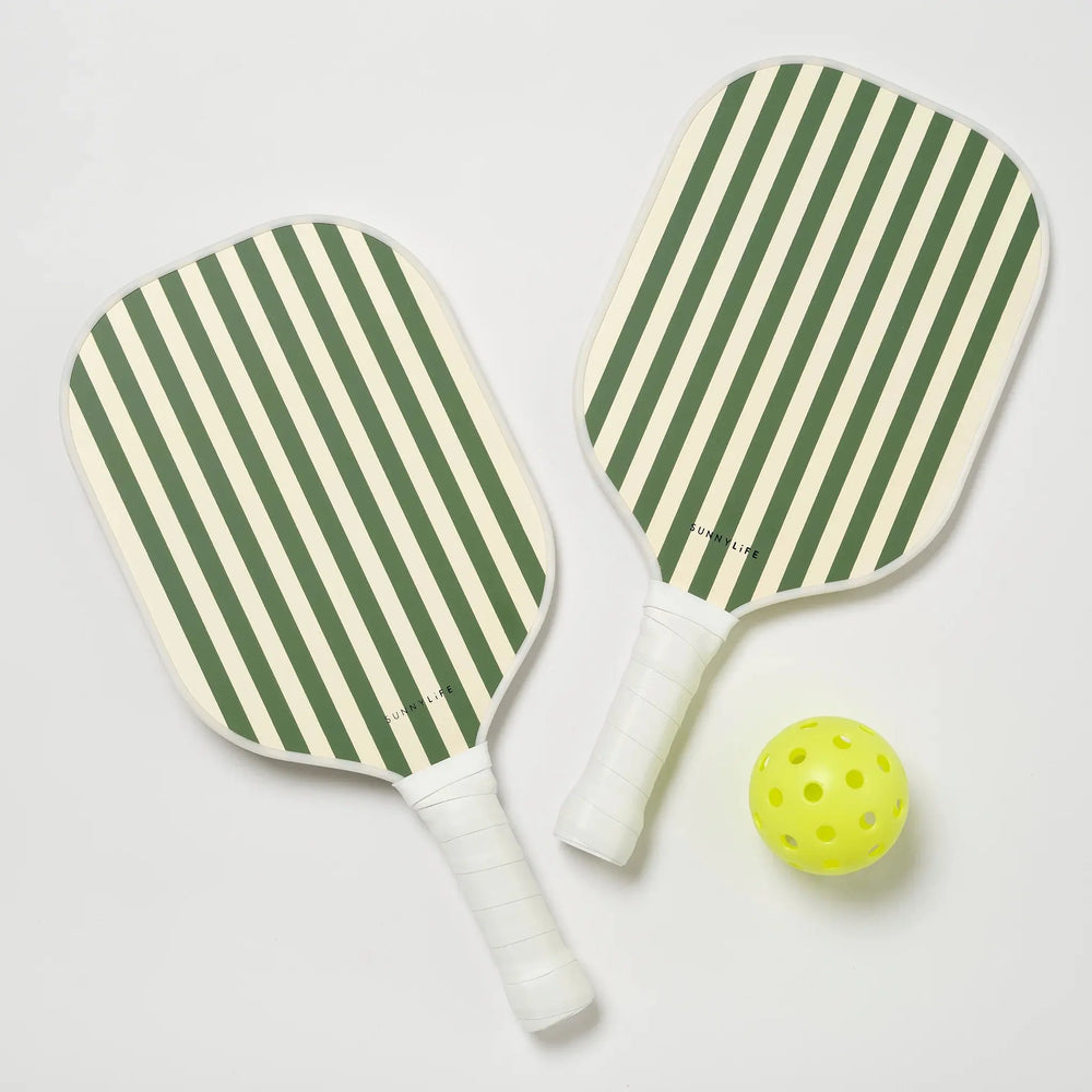 WOODEN PICKLEBALL SET THE VACAY OLIVE - BeachLife Concept