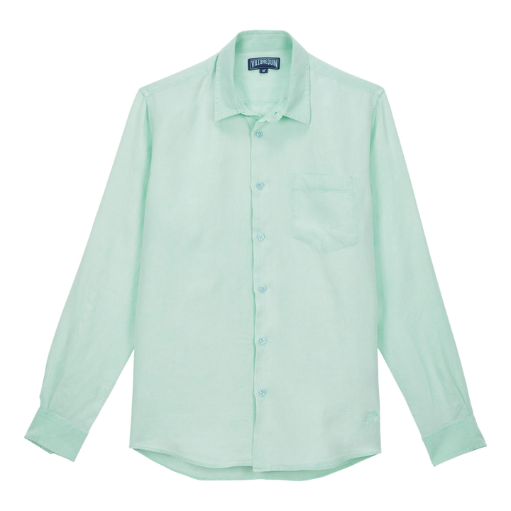 CHEMISE LIN HOMME UNI CAROUBIS