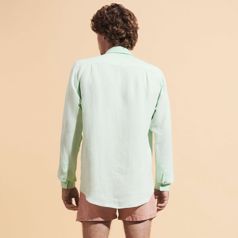 CHEMISE LIN HOMME UNI CAROUBIS