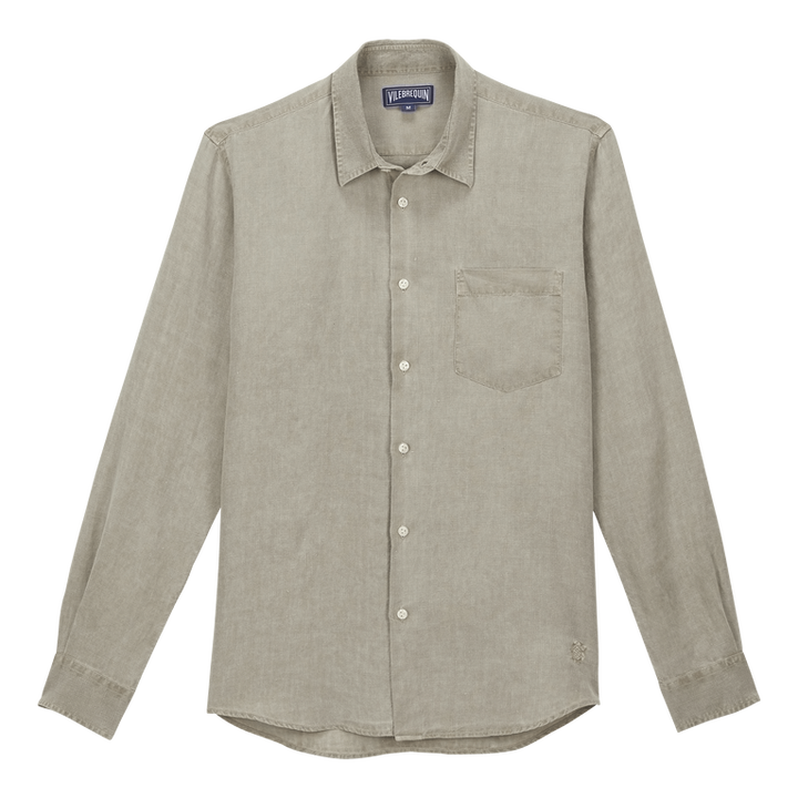 CHEMISE LIN HOMME UNI CAROUBIS