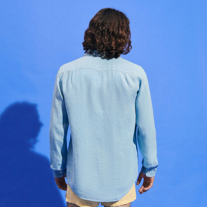 CHEMISE LIN HOMME UNI CAROUBIS