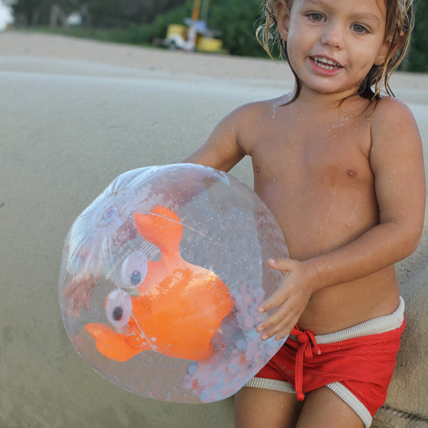 3D INFLATABLE BEACH BALL SONNY THE SEA CREATURE NEON ORANGE