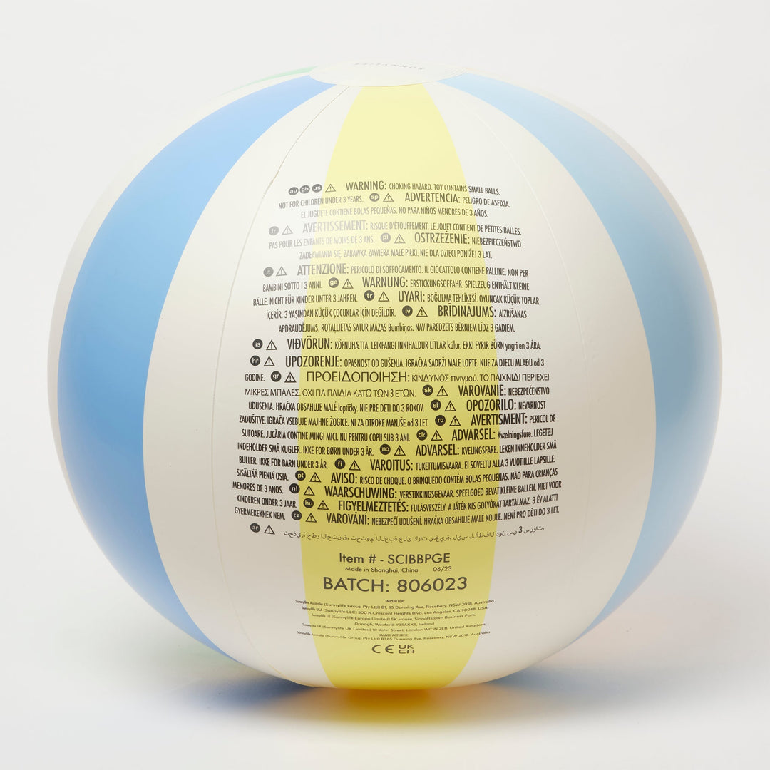 INFLATABLE BEACH BALL POOL SIDE PASTEL GELATO