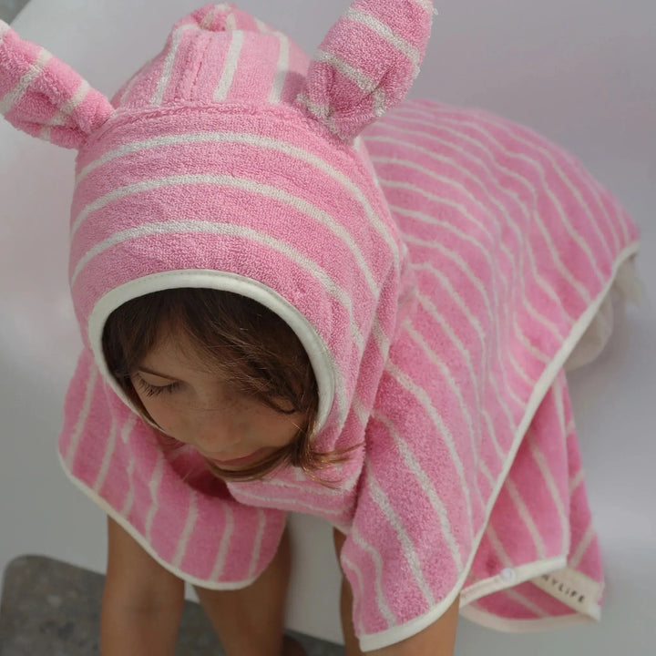 BABY CHARACTER TOWEL STRAWBERRY SUNSHINE PINK STRIPE - BeachLife Concept