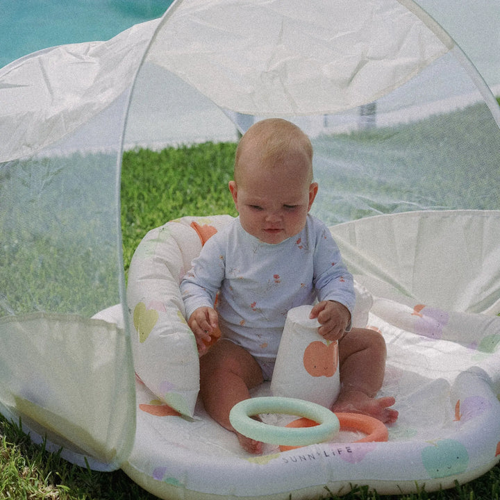 BABY PLAYMAT WITH SHADE APPLE SORBET MULTI BeachLife Concept