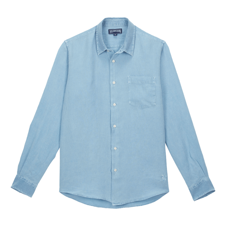 CHEMISE LIN HOMME UNI CAROUBIS