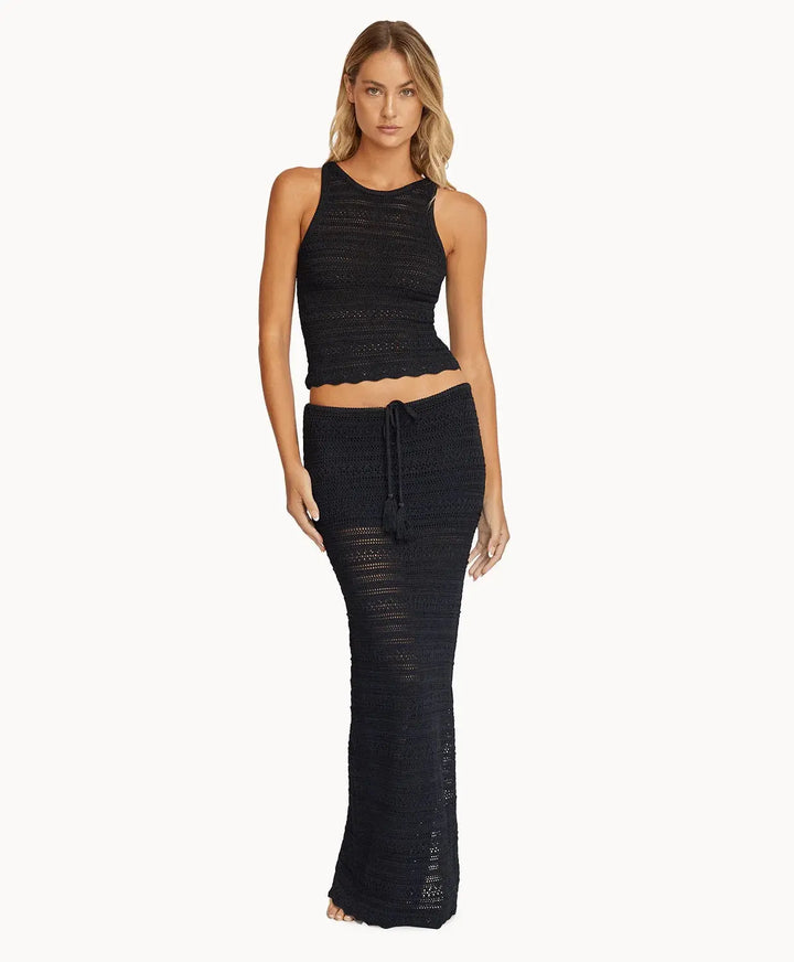 BLACK CROCHET LONG SKIRT - BeachLife Concept