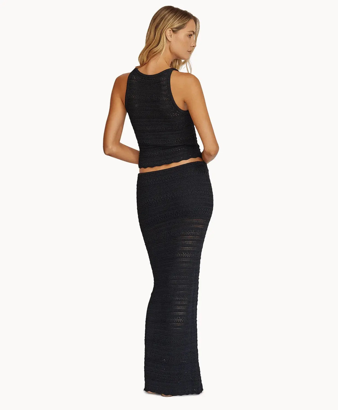 BLACK CROCHET LONG SKIRT - BeachLife Concept