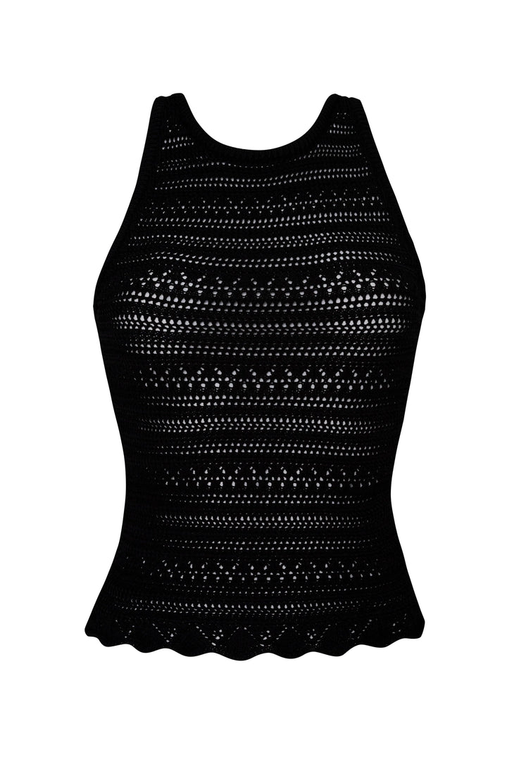 BLACK CROCHET TOP - BeachLife Concept