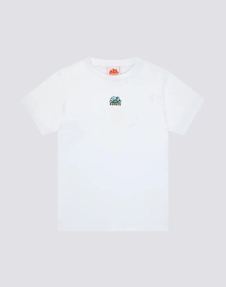 BOYS' SHORT-SLEEVED T-SHIRT WITH JUICY STRIPES SURFBOARD PRINT SUNDEK