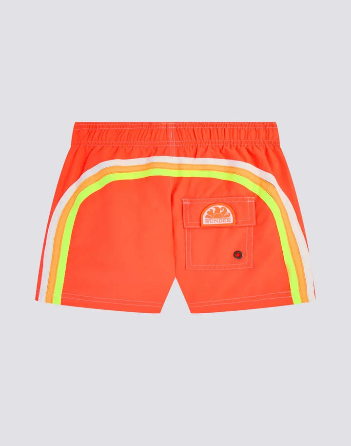 BOYS' SHORT SWIMSUIT WITH ELASTIC WAIST REPREVE® SUNDEK