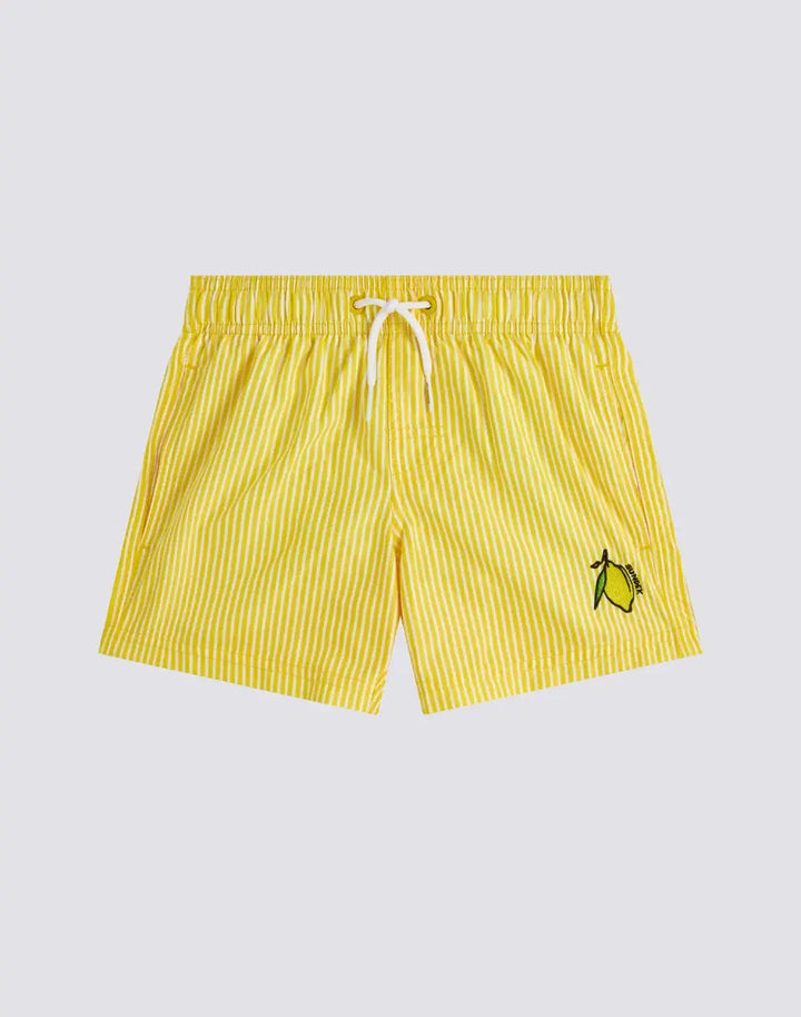 BOY'S REPREVE® ELASTIC WAIST SHORT SWIMSUIT WITH JUICY STRIPES PRINT SUNDEK