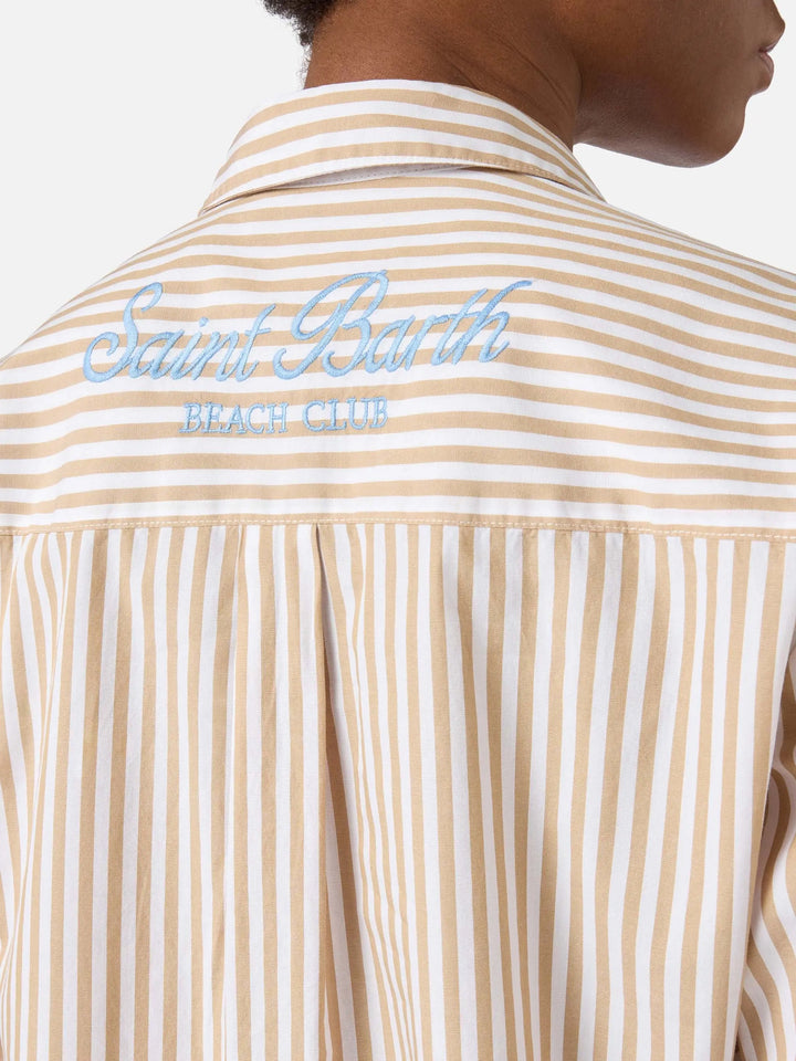 BRIGITTE WOMAN SHIRT BEACH STRIPES BEIGE MC2 SAINT BARTH