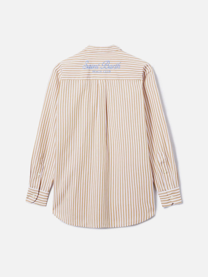 BRIGITTE WOMAN SHIRT BEACH STRIPES BEIGE MC2 SAINT BARTH