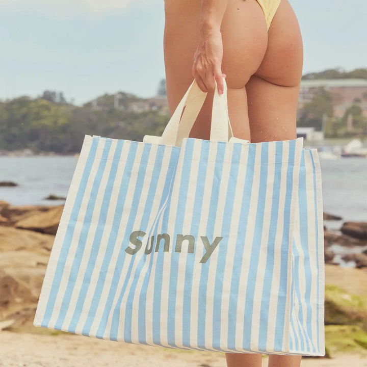 CARRYALL BEACH BAG LA MER MED BLUE SUNNYLIFE