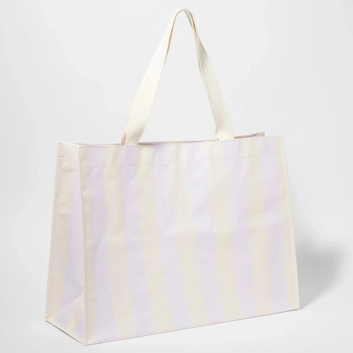 CARRYALL BEACH BAG RIO SUN PASTEL LILAC STRIPE BeachLife Concept