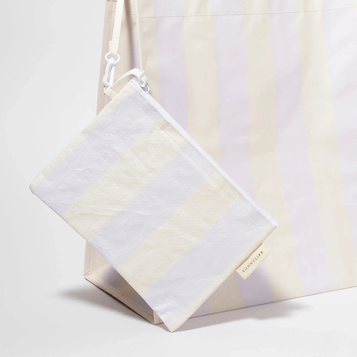 CARRYALL BEACH BAG RIO SUN PASTEL LILAC STRIPE BeachLife Concept