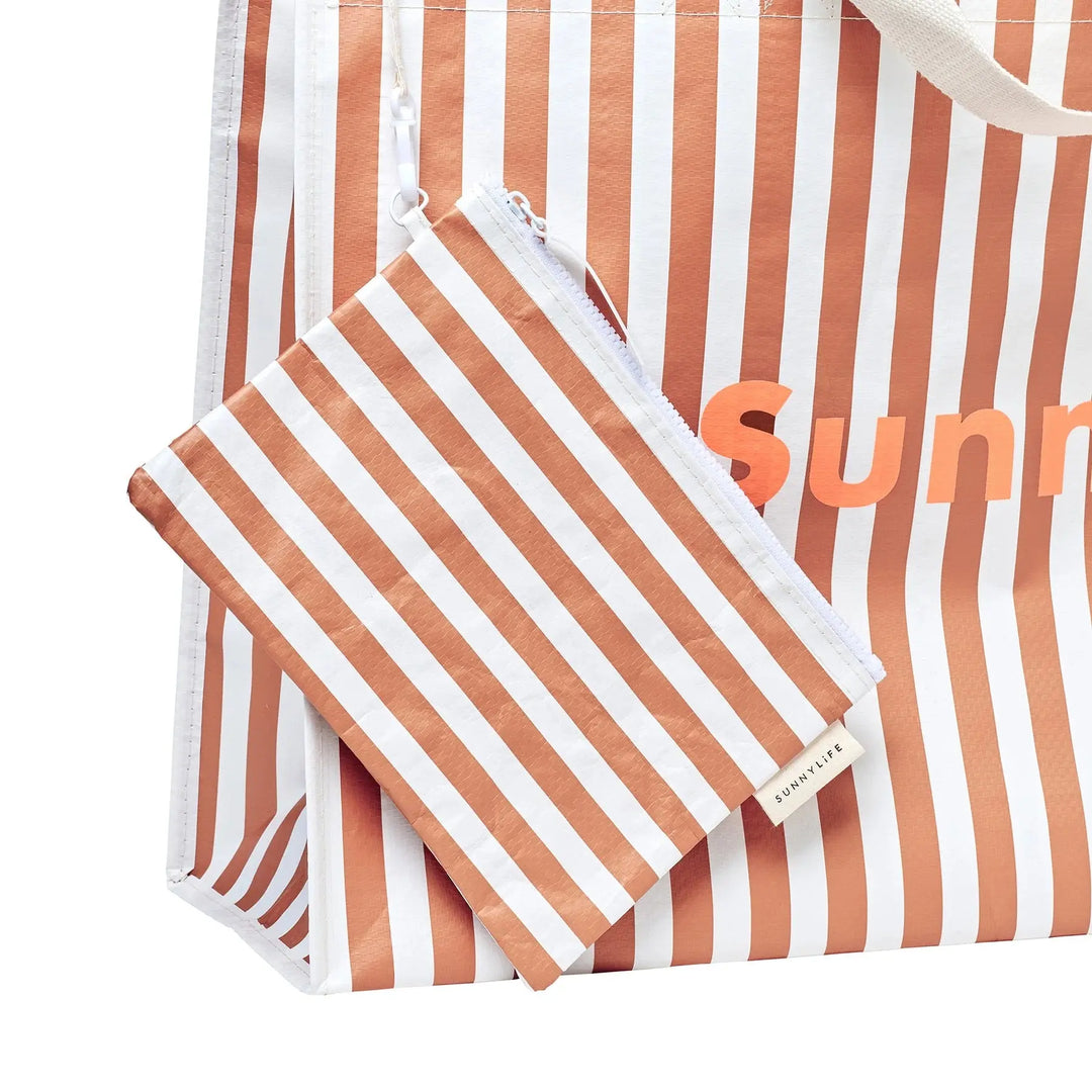 CARRYALL BEACH BAG TIERRA CLAY STRIPE SUNNYLIFE