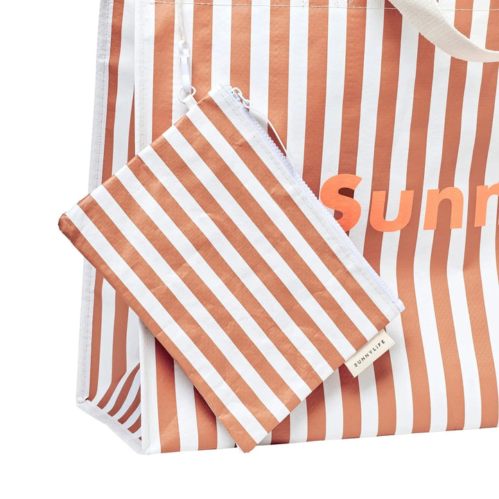CARRYALL BEACH BAG TIERRA CLAY STRIPE SUNNYLIFE