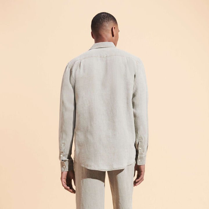 CHEMISE LIN HOMME UNI CAROUBIS