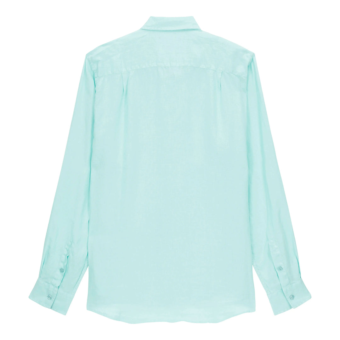 CHEMISE EN LIN CAROUBIS UNIE LAGON - BeachLife Concept