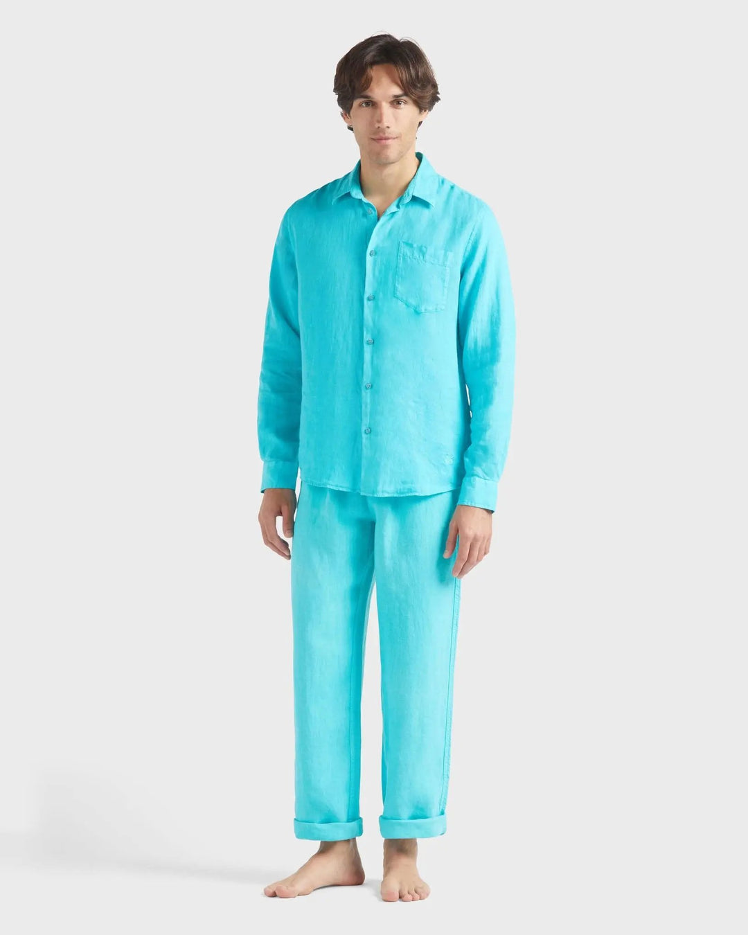 CHEMISE EN LIN CAROUBIS VERT DISCO BeachLife Concept