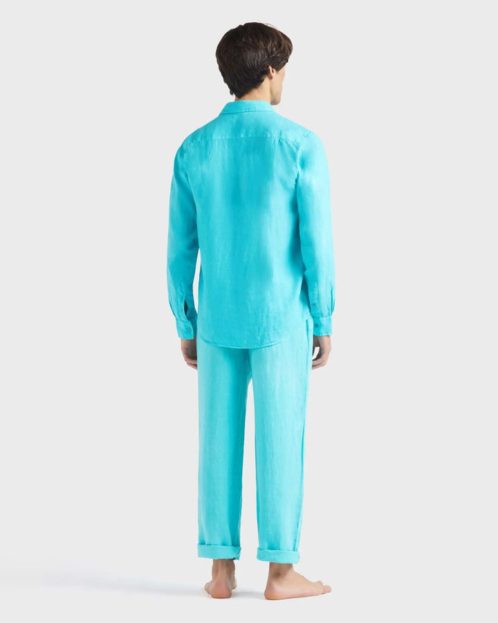 CHEMISE EN LIN CAROUBIS VERT DISCO BeachLife Concept