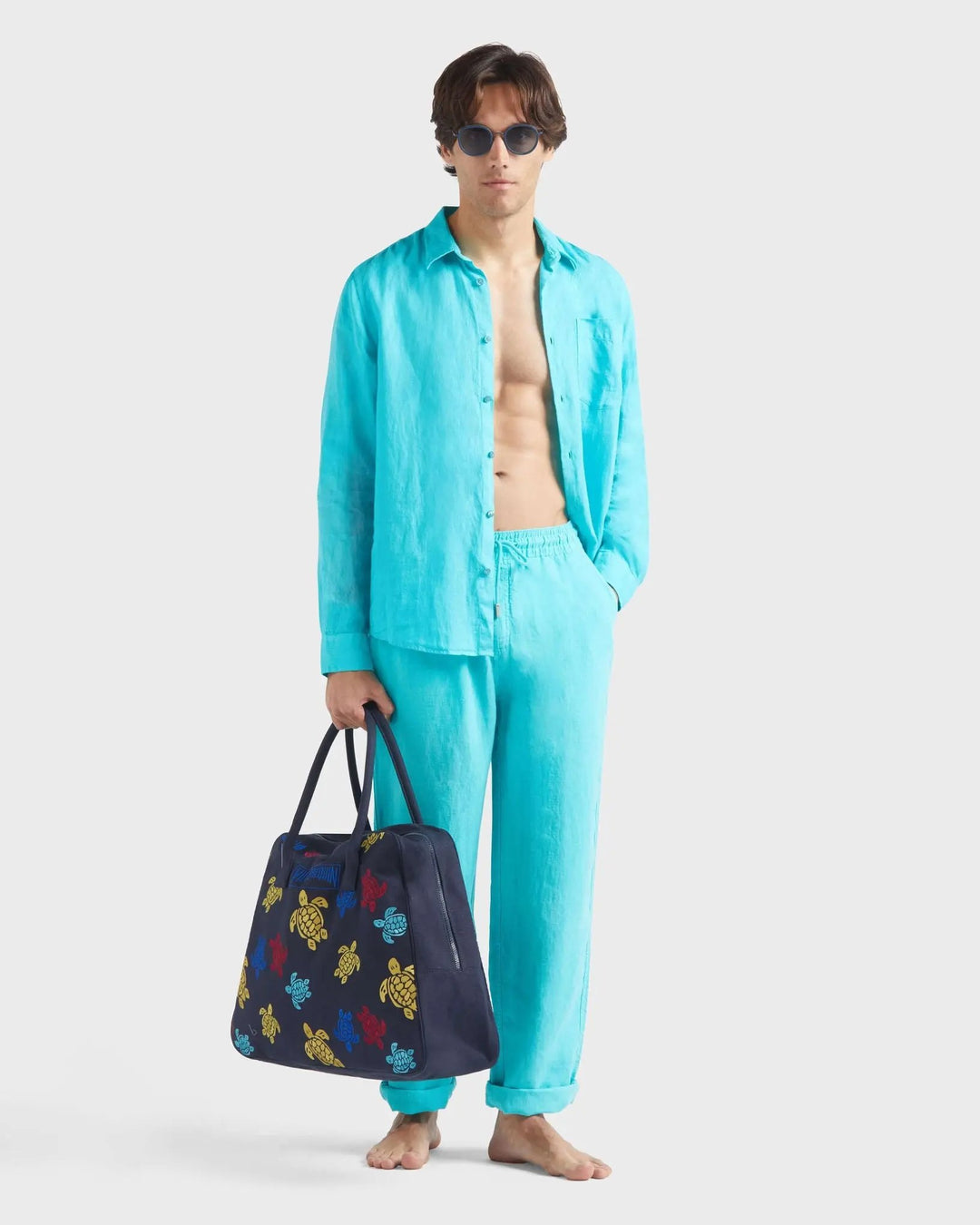 CHEMISE EN LIN CAROUBIS VERT DISCO BeachLife Concept