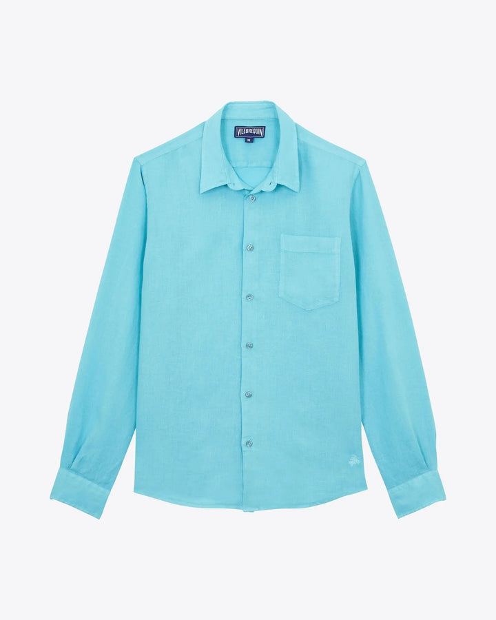 CHEMISE EN LIN CAROUBIS VERT DISCO BeachLife Concept