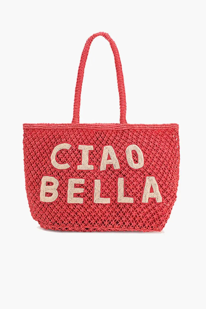CIAO BELLA BEADED MACRAME JUTE TOTE AMERICA & BEYOND